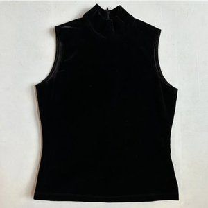 Vintage Anne Klein Velvet Mock Neck Tank